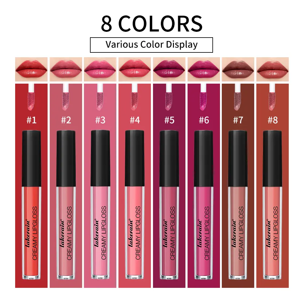 8Colors Velvet Cream Lip Gloss Semi-Matte Lip Glaze Non-Stick Cup Waterproof Lasting Peach Grapes Liquid Lipstick Cosmetics