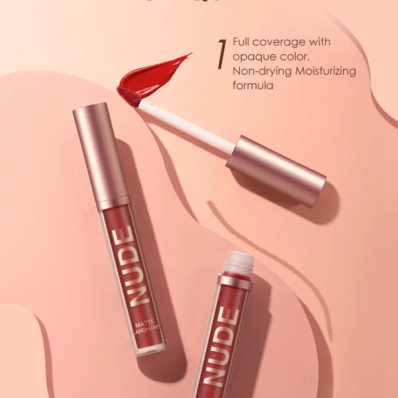 2pcs/set Lip Liner Pencil Nude Lip Gloss Combination Makeup Liquid Lipstick Waterproof Sexy Red Lip Contour Tint Kit Cosmetics