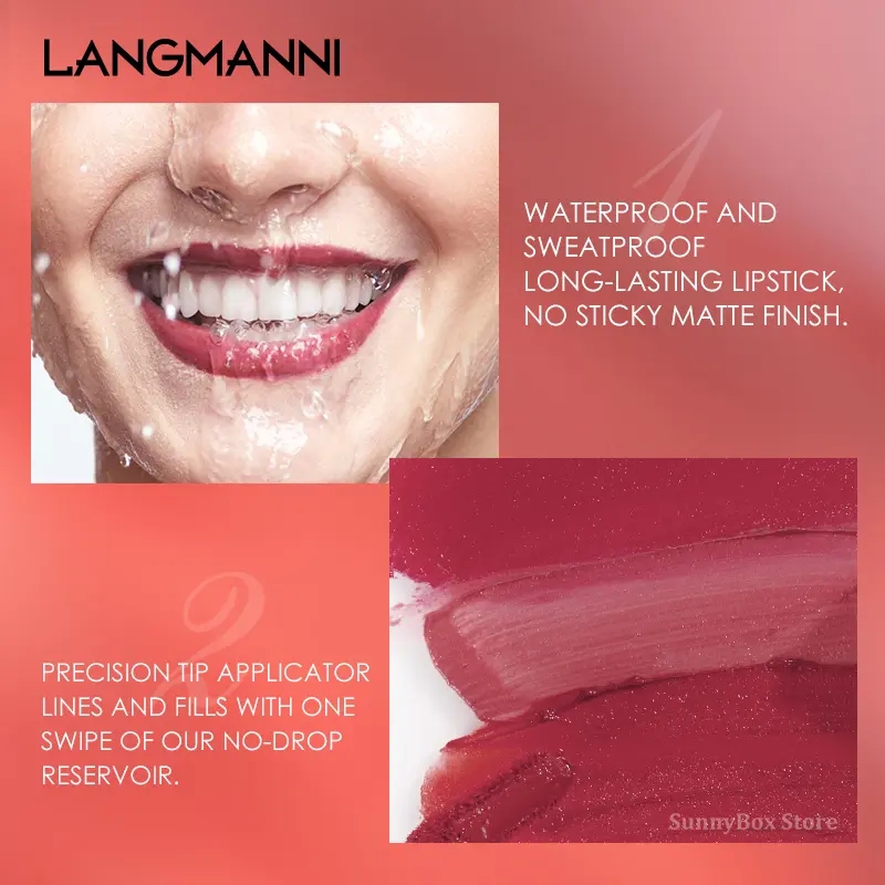 2pcs/set Lip Liner Pencil Nude Lip Gloss Combination Makeup Liquid Lipstick Waterproof Sexy Red Lip Contour Tint Kit Cosmetics