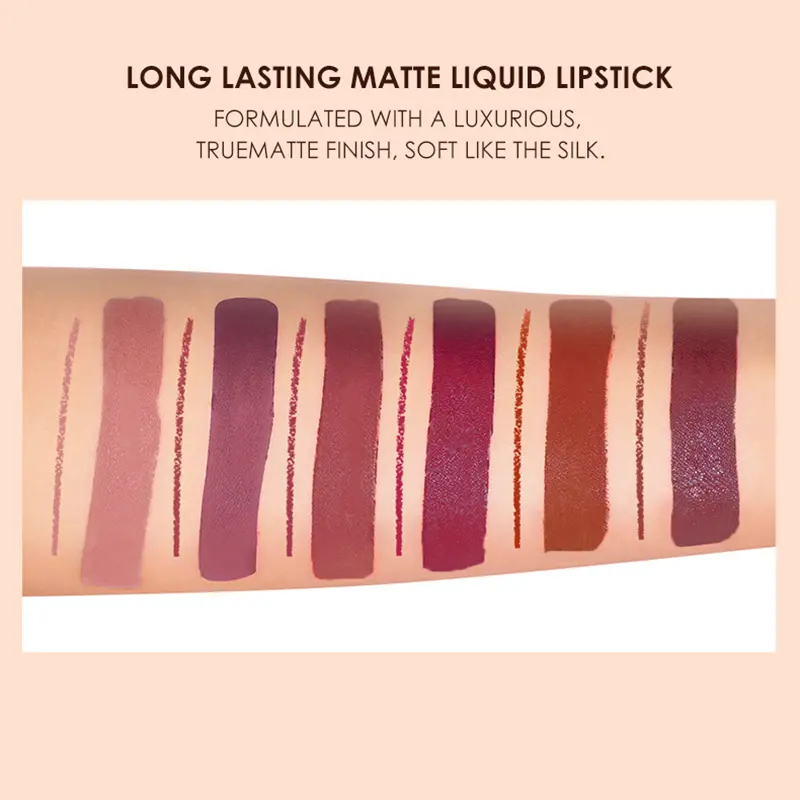 2pcs/set Lip Liner Pencil Nude Lip Gloss Combination Makeup Liquid Lipstick Waterproof Sexy Red Lip Contour Tint Kit Cosmetics