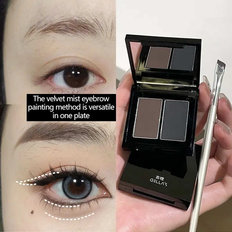 Waterproof Matte Eyeliner Powder Palette Double-color Eyebrow Powder Quick Dry Smooth Black Brown Eye Shadow Makeup Cosmetics