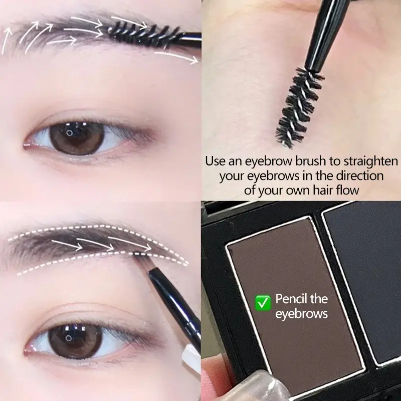 Waterproof Matte Eyeliner Powder Palette Double-color Eyebrow Powder Quick Dry Smooth Black Brown Eye Shadow Makeup Cosmetics