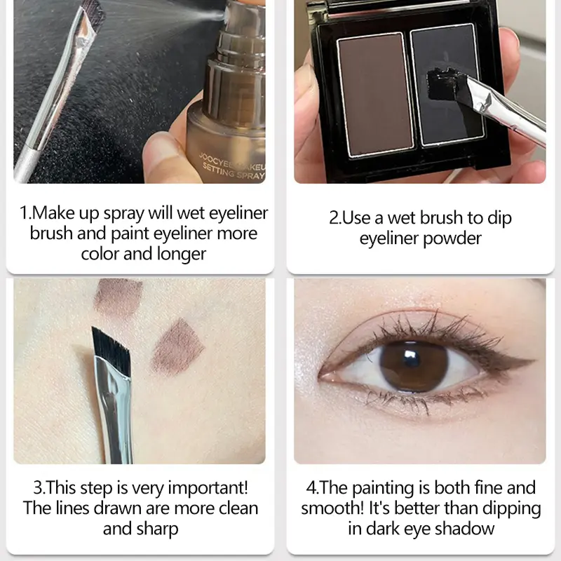 Waterproof Matte Eyeliner Powder Palette Double-color Eyebrow Powder Quick Dry Smooth Black Brown Eye Shadow Makeup Cosmetics