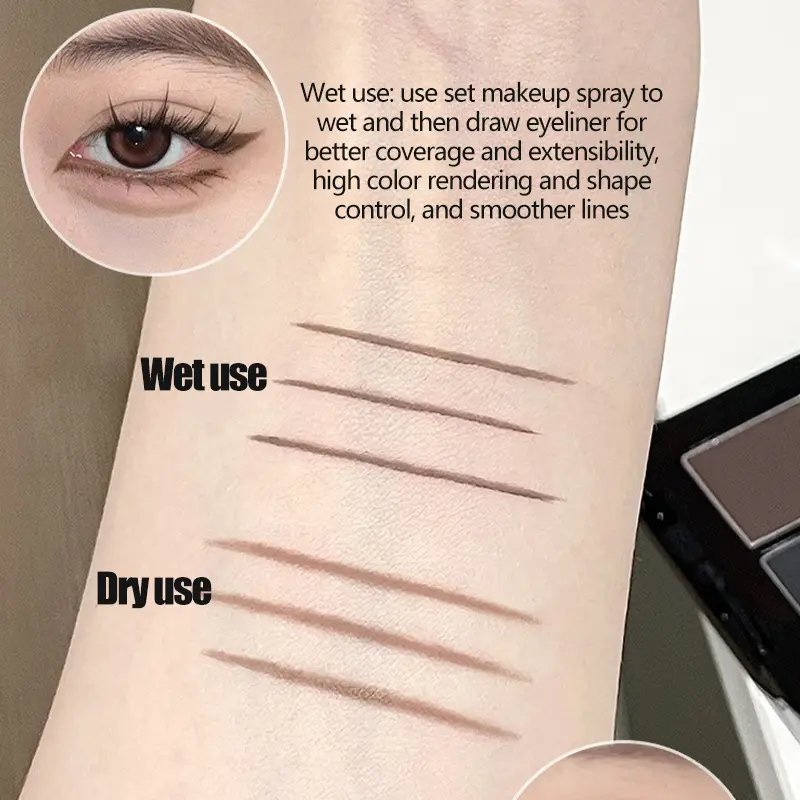 Waterproof Matte Eyeliner Powder Palette Double-color Eyebrow Powder Quick Dry Smooth Black Brown Eye Shadow Makeup Cosmetics
