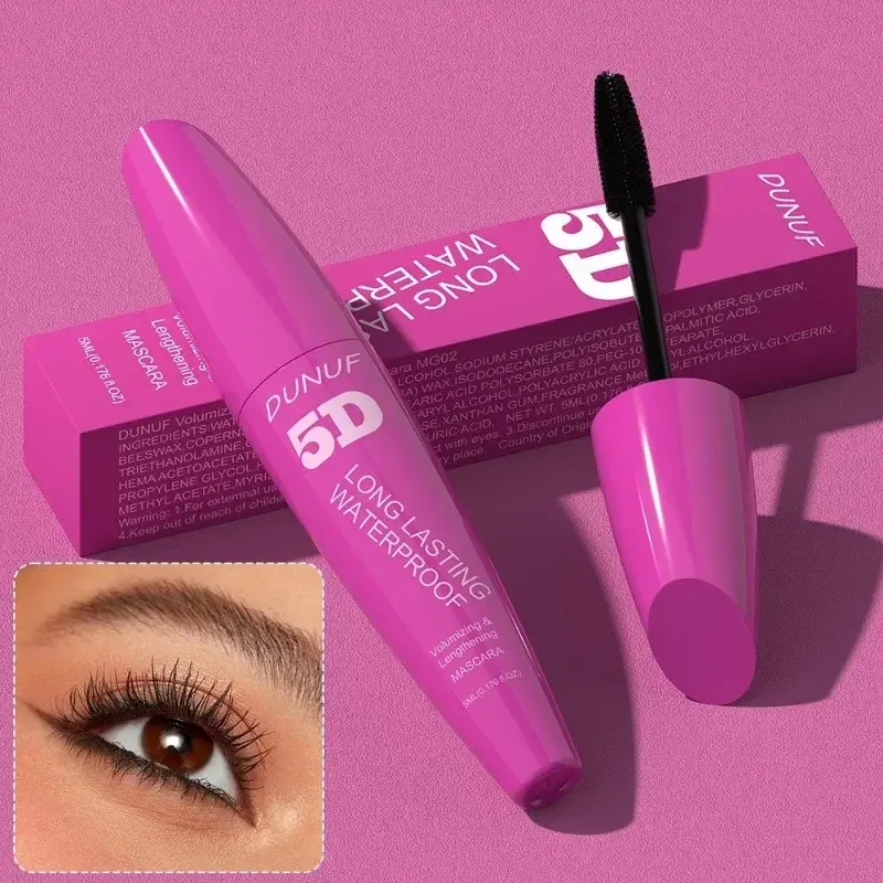 Lashes Mascara Lasting Natural Waterproof Silk Fiber Mascara Black Long Curling Eyelash Extensions Sexy Eyes Makeup Cosmetics