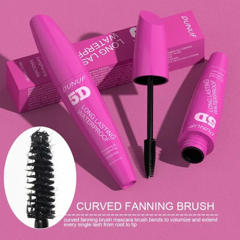 Lashes Mascara Lasting Natural Waterproof Silk Fiber Mascara Black Long Curling Eyelash Extensions Sexy Eyes Makeup Cosmetics