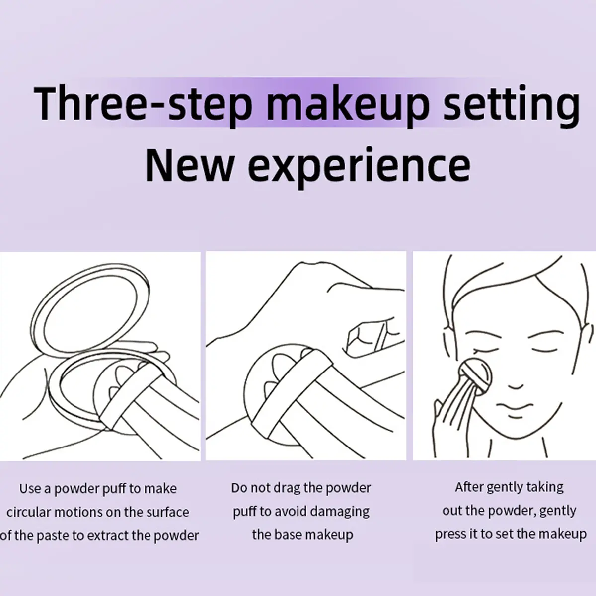 Waterproof Violet Cream powder Natural Stick Facial Long term Oil Control Easy Apply Makeup Powder Cosmetics