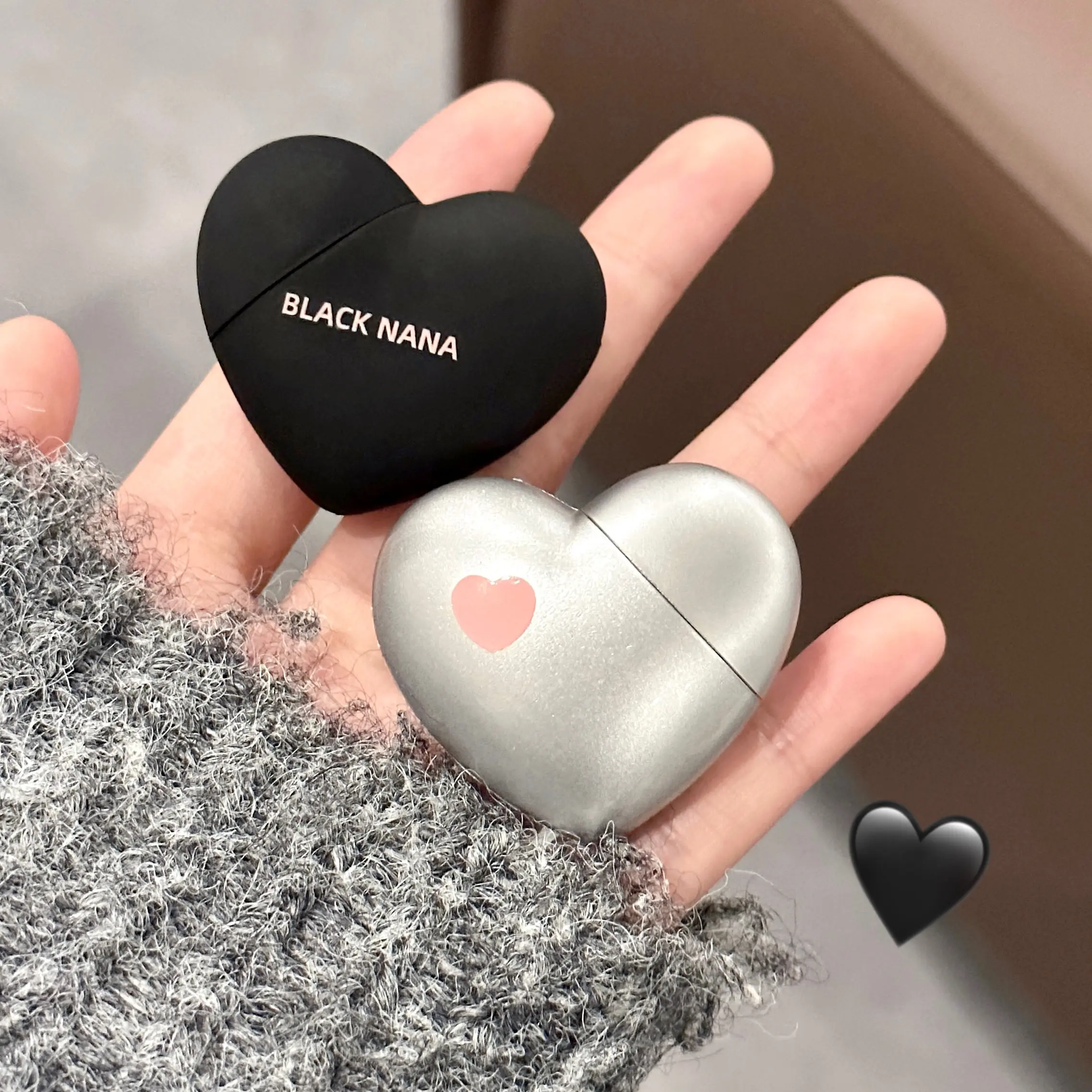 Mini Black Silver Heart Velvet Matte Lipstick Lip Mud Lip Gloss Nude Waterproof Lasting Lip Tint Cosmetic Makeup