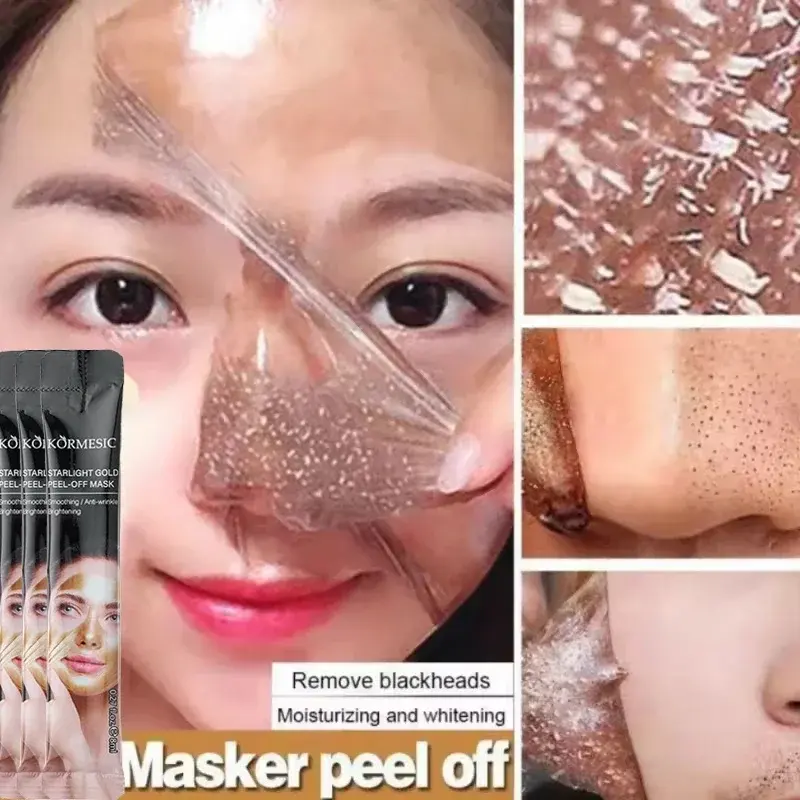Starlight Gold Peel-off Mask Reduce Blackhead Remover Mask Facial Shrink Pores Acne Black Head Removal Skin Care 1/3/5/10/20pcs