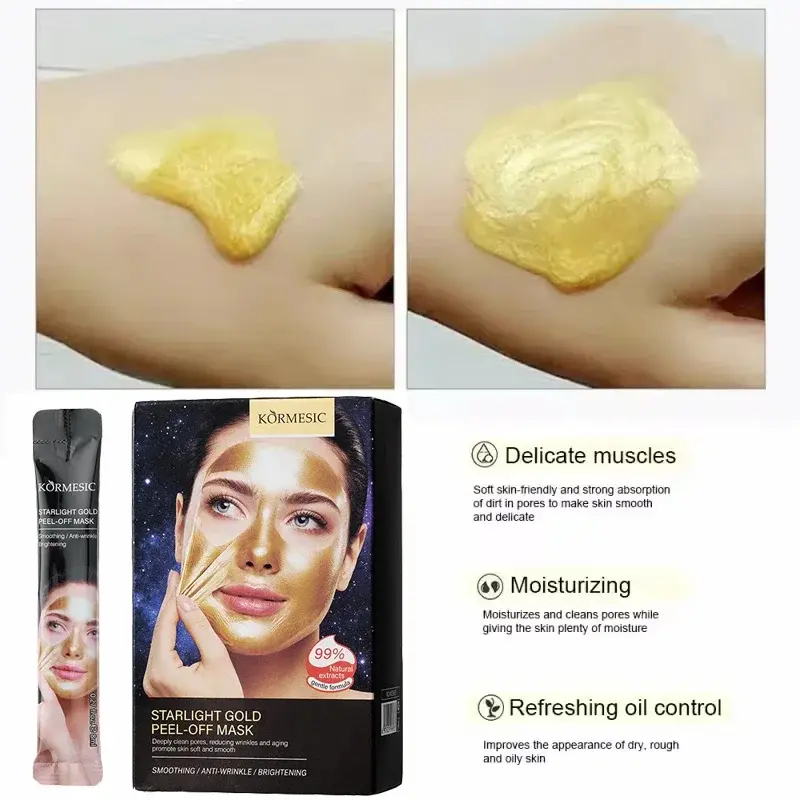 Starlight Gold Peel-off Mask Reduce Blackhead Remover Mask Facial Shrink Pores Acne Black Head Removal Skin Care 1/3/5/10/20pcs