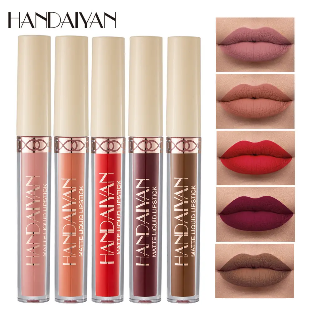 Waterproof Nude Matte Liquid Lipstick Non-stick Cup Lip Tint Makeup Matte Red Lip Gloss Cosmetics Long Lasting Lipsticks Make Up