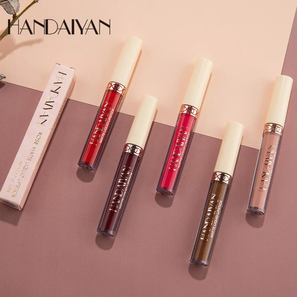 Waterproof Nude Matte Liquid Lipstick Non-stick Cup Lip Tint Makeup Matte Red Lip Gloss Cosmetics Long Lasting Lipsticks Make Up