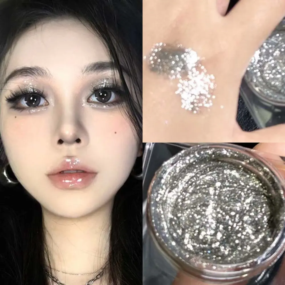 Glitter Highlighter Powder Eyeshadow Gel Fine Sparkling Pearly Diamond Wet Shadow Shimmer Brightening Contouring Makeup Cosmetic