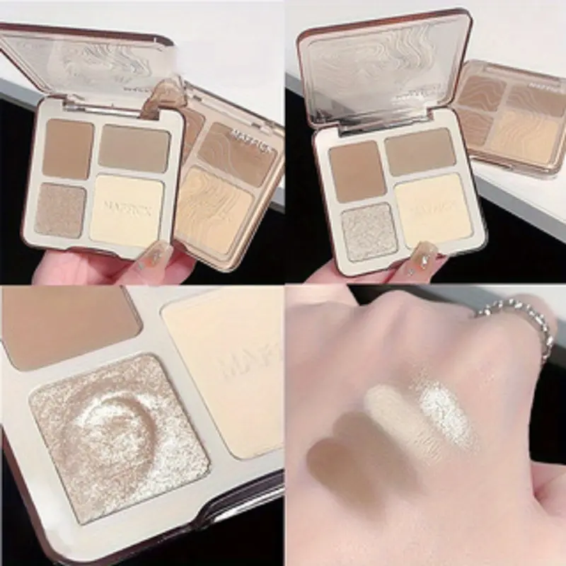 Natural Stereoscopic Face Powder Palette  Matte Bronzer  Contour Shading  Multifunctional Highlighter  Cosmetic Blush gift
