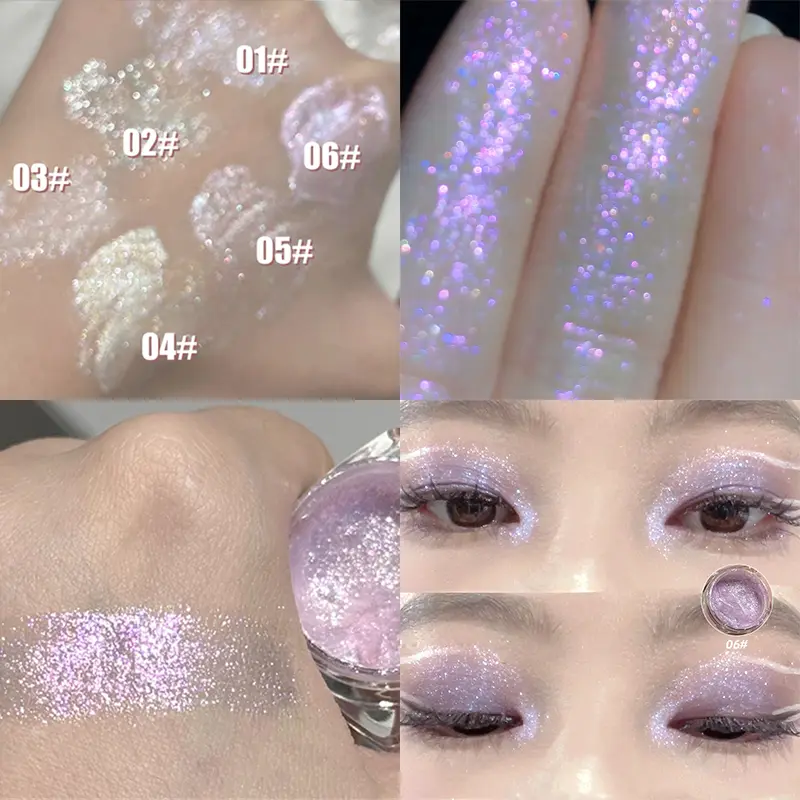 Glitter Highlighter Powder Eyeshadow Gel Fine Sparkling Pearly Diamond Wet Shadow Shimmer Brightening Contouring Makeup Cosmetic