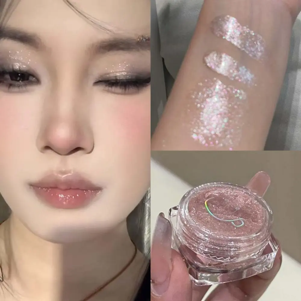 Glitter Highlighter Powder Eyeshadow Gel Fine Sparkling Pearly Diamond Wet Shadow Shimmer Brightening Contouring Makeup Cosmetic