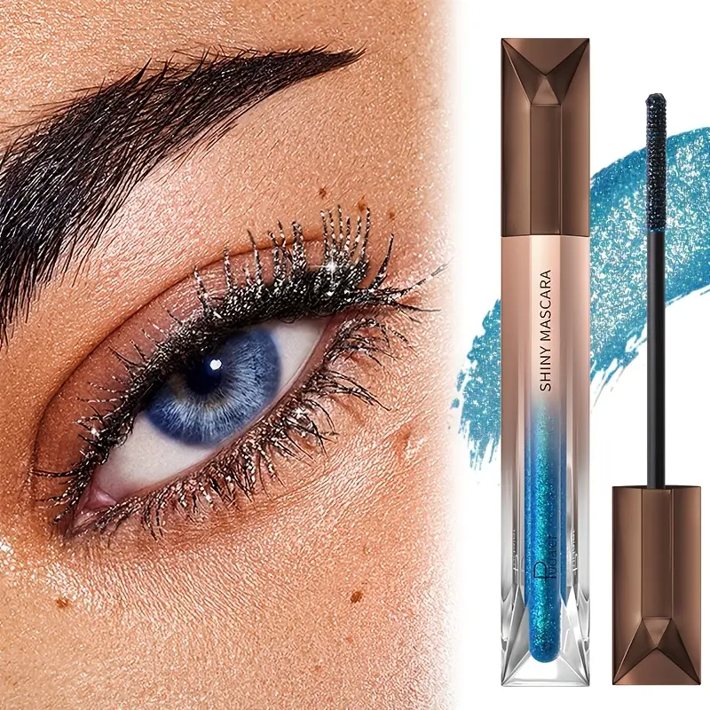 Glitter Sparkling Mascara，Long-Lasting, Volumizing Lashes, Effects, Waterproof, Smudge-Proof ， crushed diamond mascara pearlesce