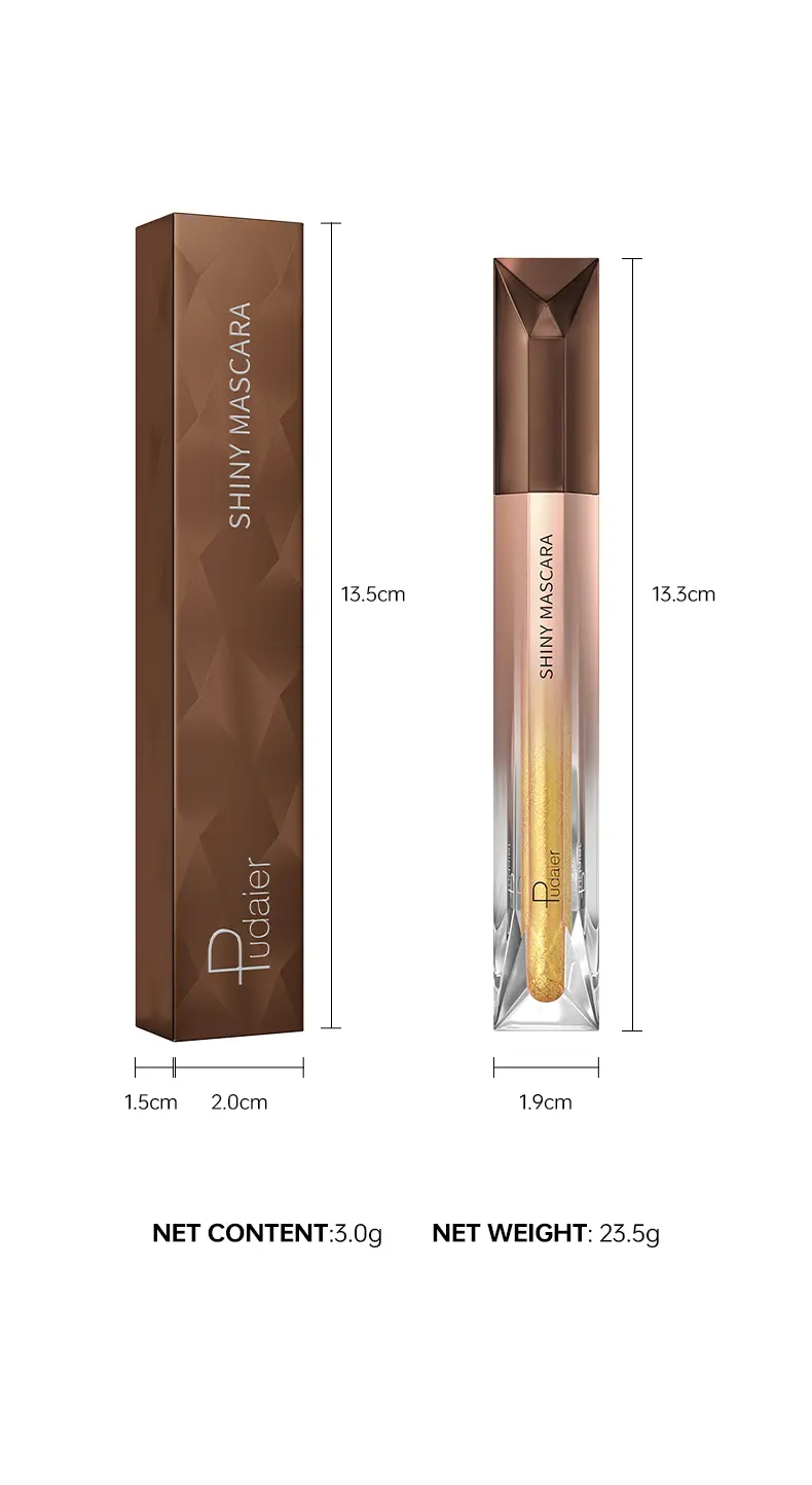 Glitter Sparkling Mascara，Long-Lasting, Volumizing Lashes, Effects, Waterproof, Smudge-Proof ， crushed diamond mascara pearlesce