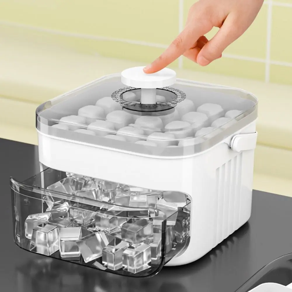 50-Cube Ice Maker with Easy Press Cap Large Capacity with Easy-press Lid Ice Cube Machine Reusable Food-grade Ice Cube Mold
