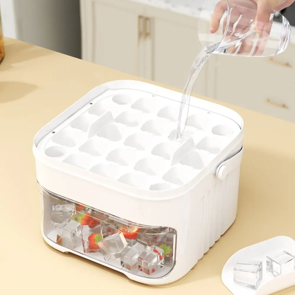 50-Cube Ice Maker with Easy Press Cap Large Capacity with Easy-press Lid Ice Cube Machine Reusable Food-grade Ice Cube Mold
