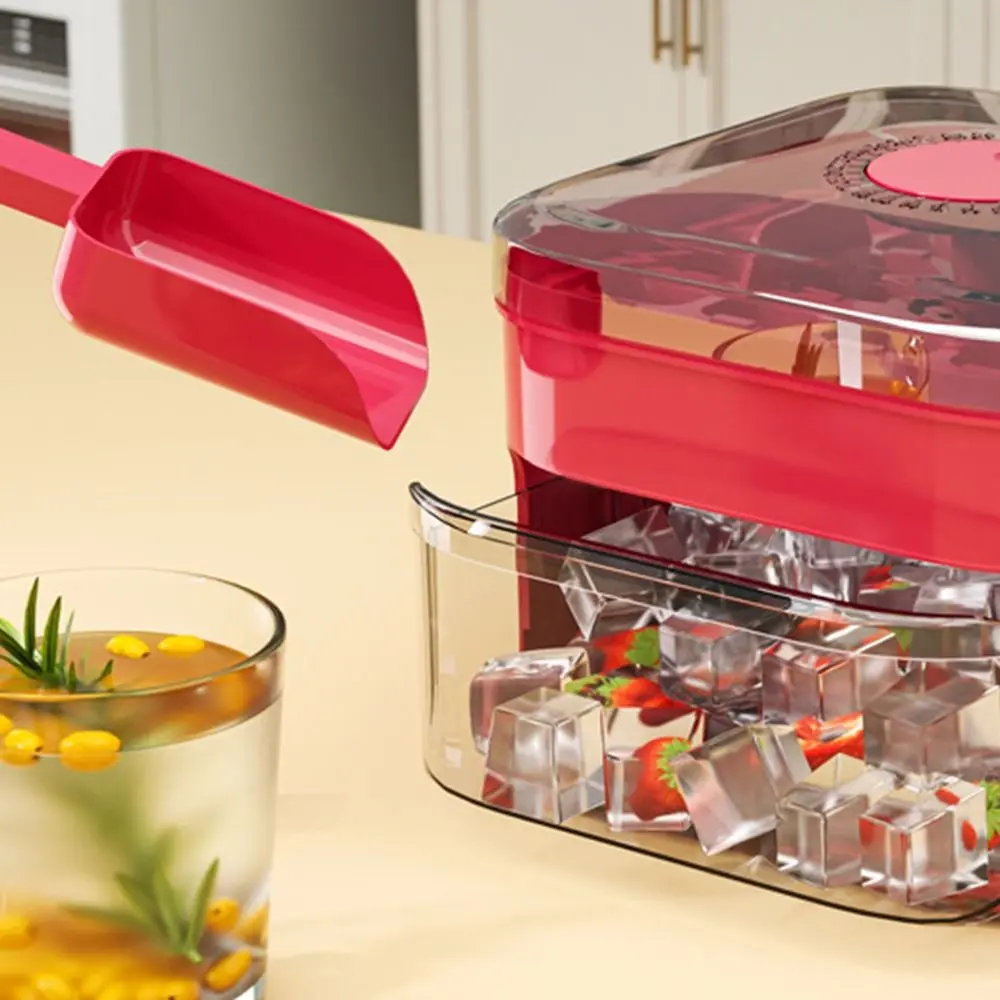 50-Cube Ice Maker with Easy Press Cap Large Capacity with Easy-press Lid Ice Cube Machine Reusable Food-grade Ice Cube Mold