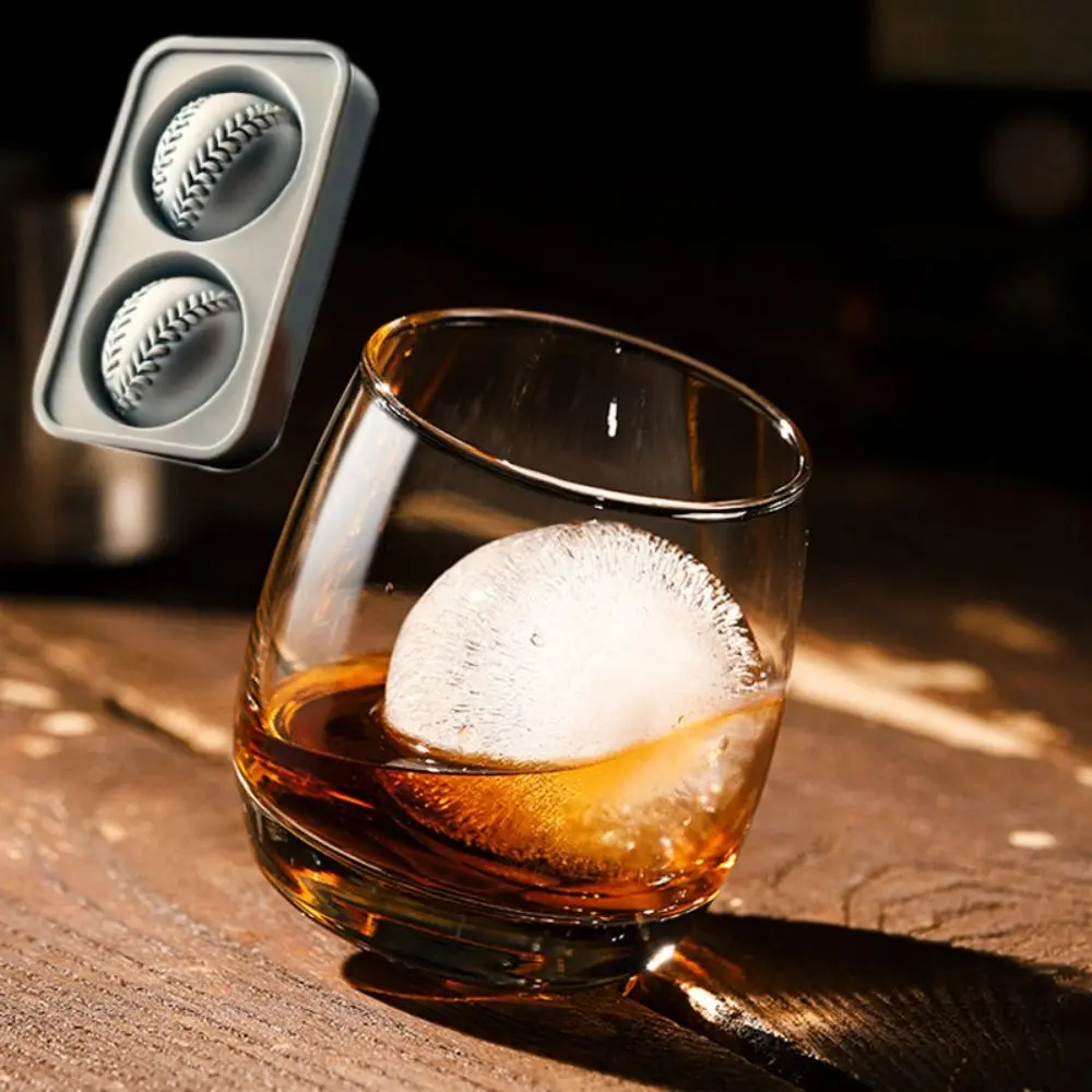 Durable Silicone Baseball Ice Mold Tray Easy Release Leak-Free Ice Hockey Mold 3D Sphere Ice Cube Mold Kitchen Supplies