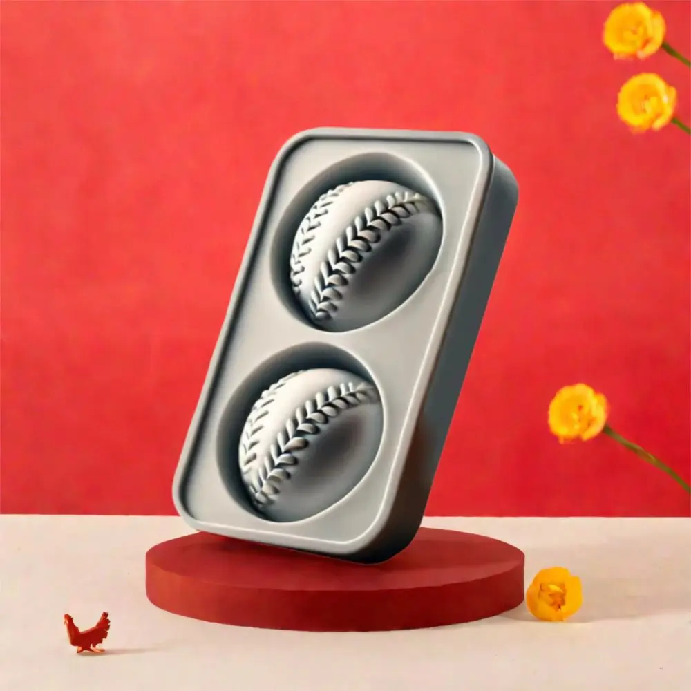 Durable Silicone Baseball Ice Mold Tray Easy Release Leak-Free Ice Hockey Mold 3D Sphere Ice Cube Mold Kitchen Supplies