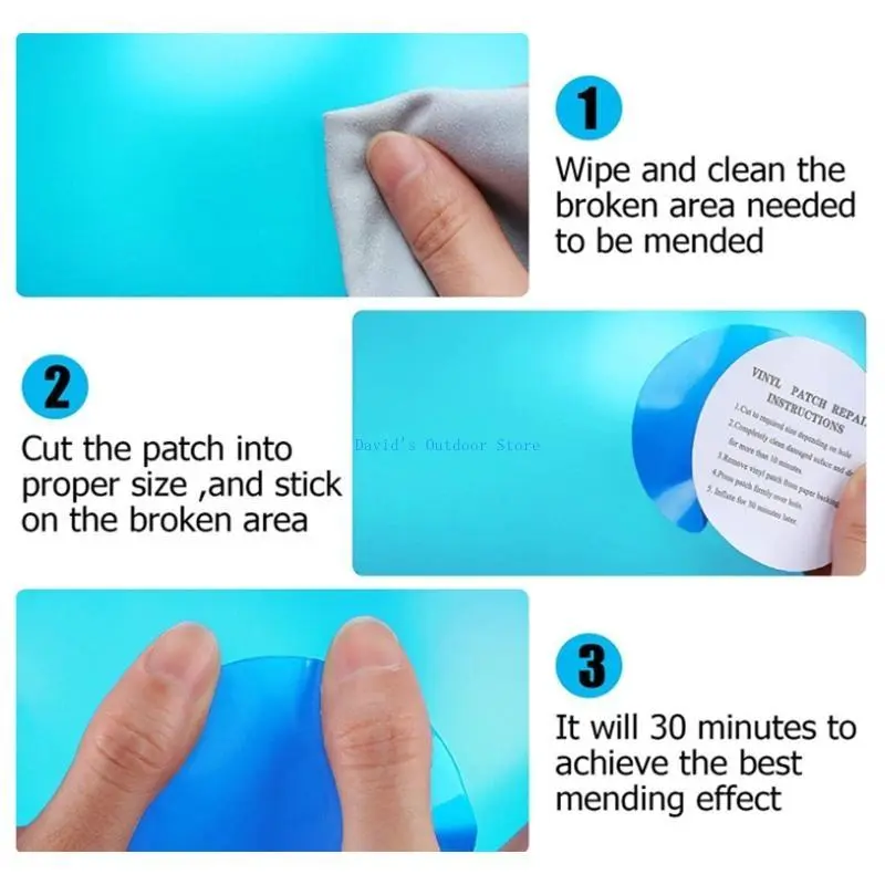 X3UA Self-Adhesive PVC Repair Patches,Vinyl Pool Liner Patch Boat Repair Vinyl Rubber