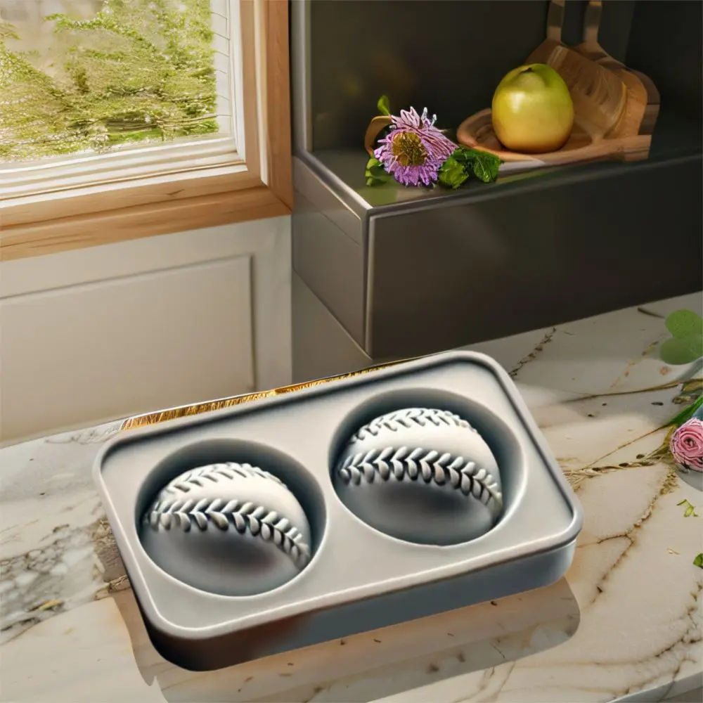 Durable Silicone Baseball Ice Mold Tray Easy Release Leak-Free Ice Hockey Mold 3D Sphere Ice Cube Mold Kitchen Supplies