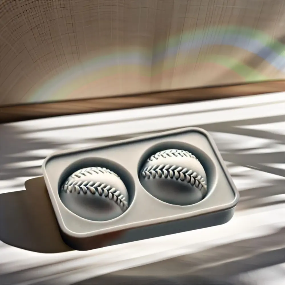 Durable Silicone Baseball Ice Mold Tray Easy Release Leak-Free Ice Hockey Mold 3D Sphere Ice Cube Mold Kitchen Supplies