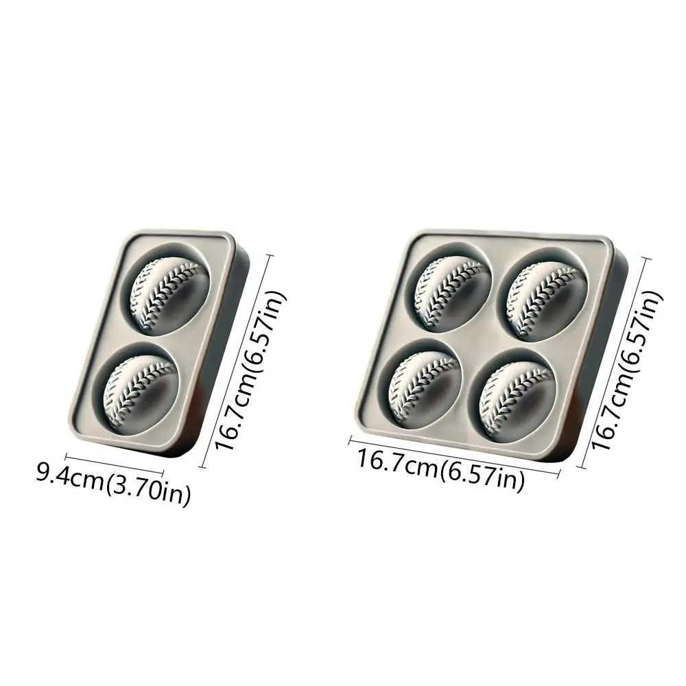 Durable Silicone Baseball Ice Mold Tray Easy Release Leak-Free Ice Hockey Mold 3D Sphere Ice Cube Mold Kitchen Supplies