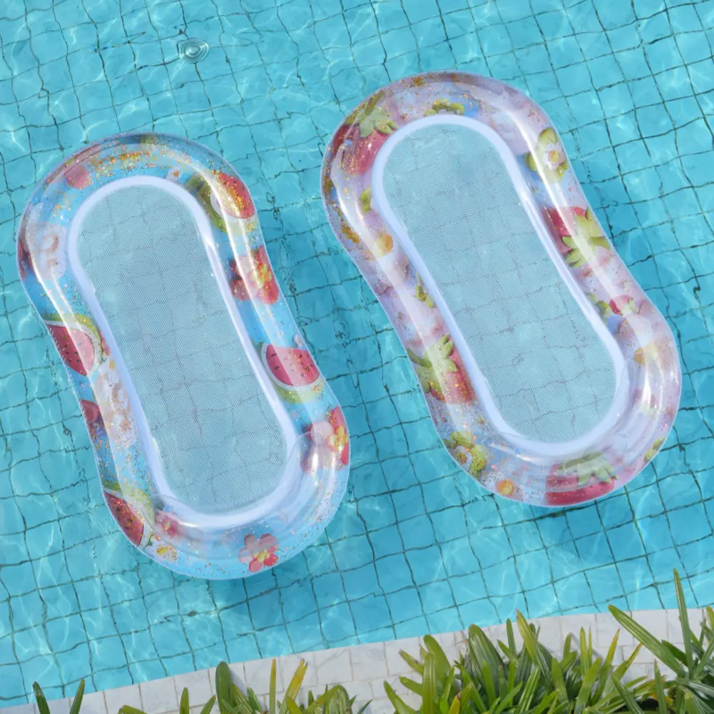 PVC Inflatable Pool Float Chair Leak Proof Thickened Pool Floaties Float Mesh Hammock for Hammock Floating Row Seat Beach Mat