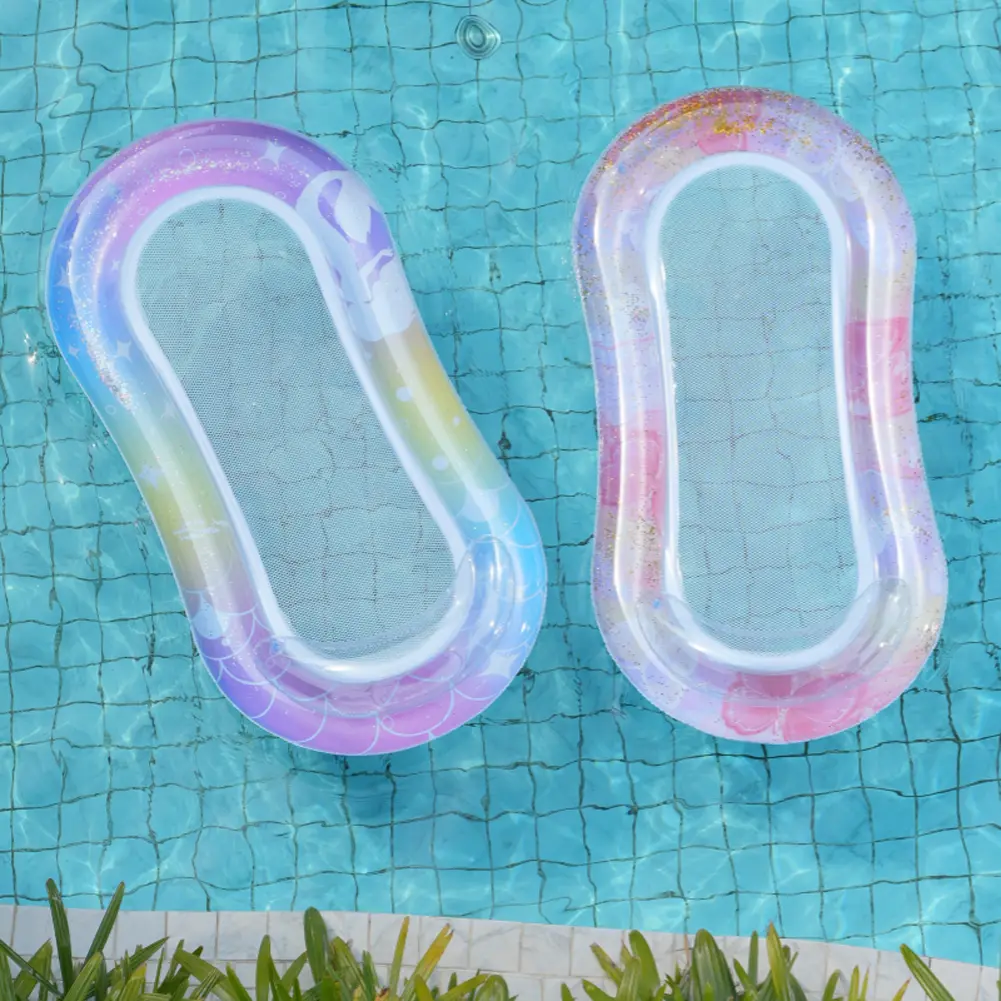PVC Inflatable Pool Float Chair Leak Proof Thickened Pool Floaties Float Mesh Hammock for Hammock Floating Row Seat Beach Mat