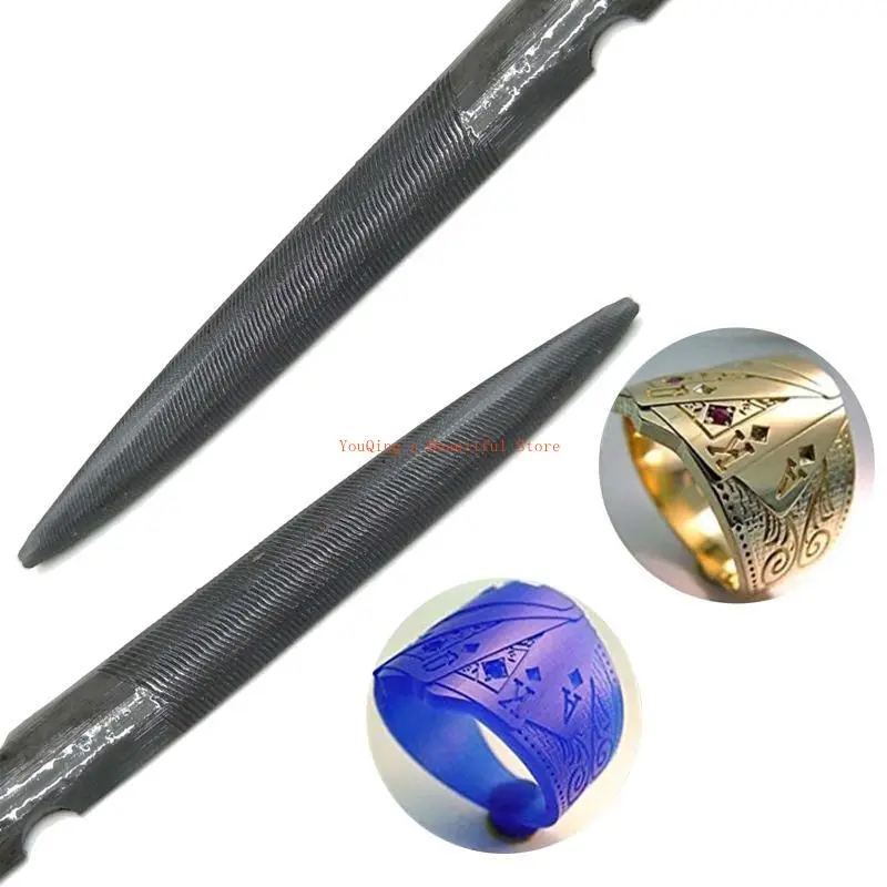 N0HE 8 Inch Double Ended Half Round Wax File Jewelry Tool for Carving and Filing