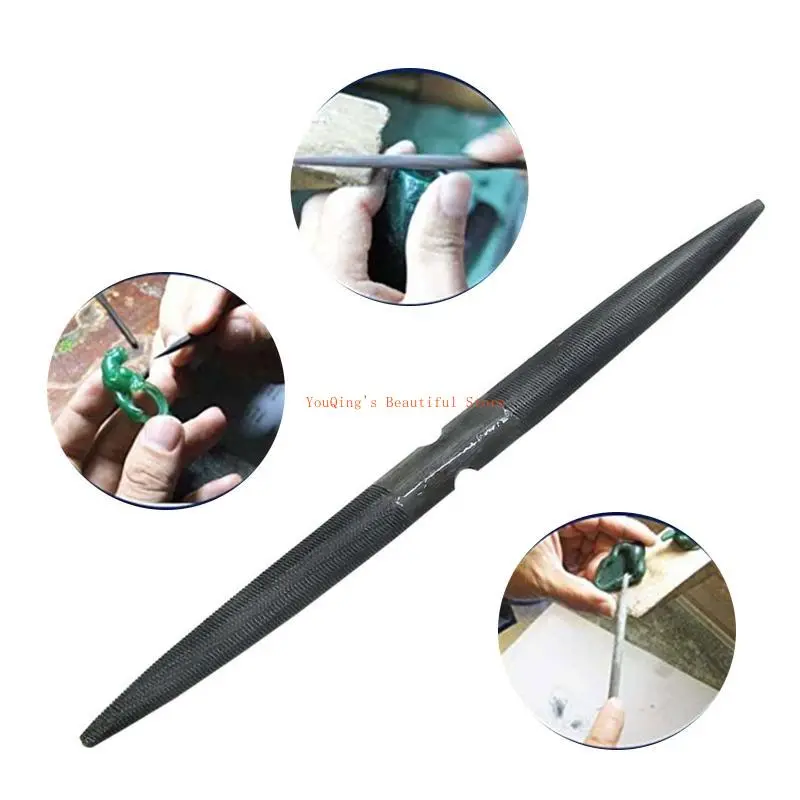 N0HE 8 Inch Double Ended Half Round Wax File Jewelry Tool for Carving and Filing
