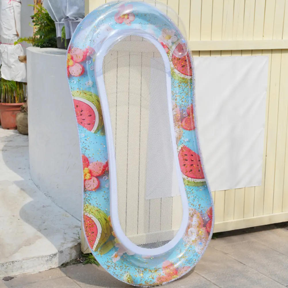 PVC Inflatable Pool Float Chair Leak Proof Thickened Pool Floaties Float Mesh Hammock for Hammock Floating Row Seat Beach Mat