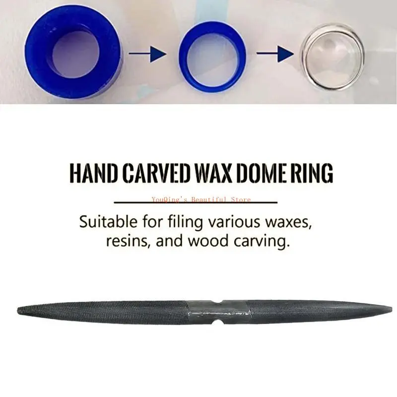 N0HE 8 Inch Double Ended Half Round Wax File Jewelry Tool for Carving and Filing