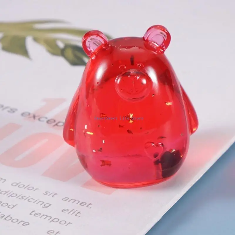 D5QB DIY Art Crafts Crystal Epoxy Resin Mold Birds Bear Desktop Decorations Mold