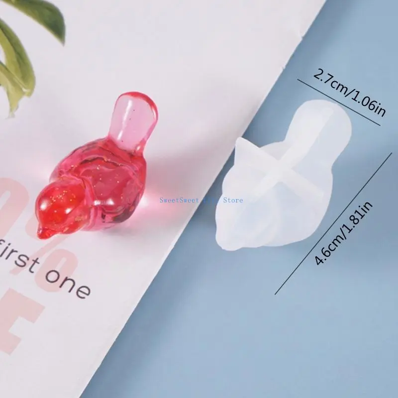 D5QB DIY Art Crafts Crystal Epoxy Resin Mold Birds Bear Desktop Decorations Mold