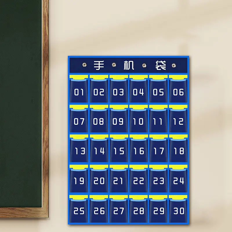 ​​​​12/18/24/30/36 Classroom Mobile Cell Phone Storage Hanging Bag Portable Numbered 48/54/60 Pocket Hook School Wall Door Decor