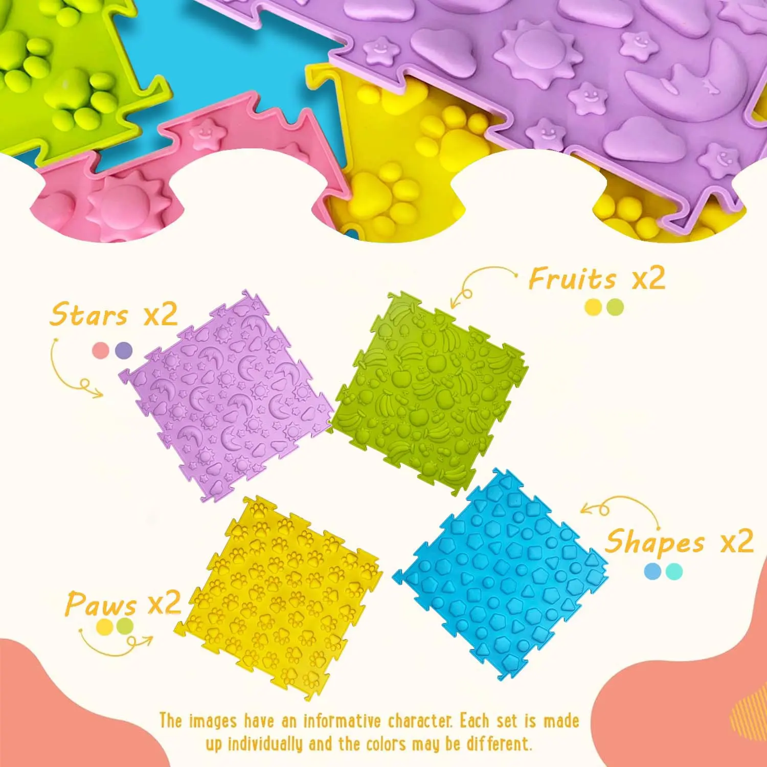 4Piece Sensory Development Toy Acupressure Therapy Sensory Toys Foot Massage Mat For Special Needs ADHD Autism Outdoor toy