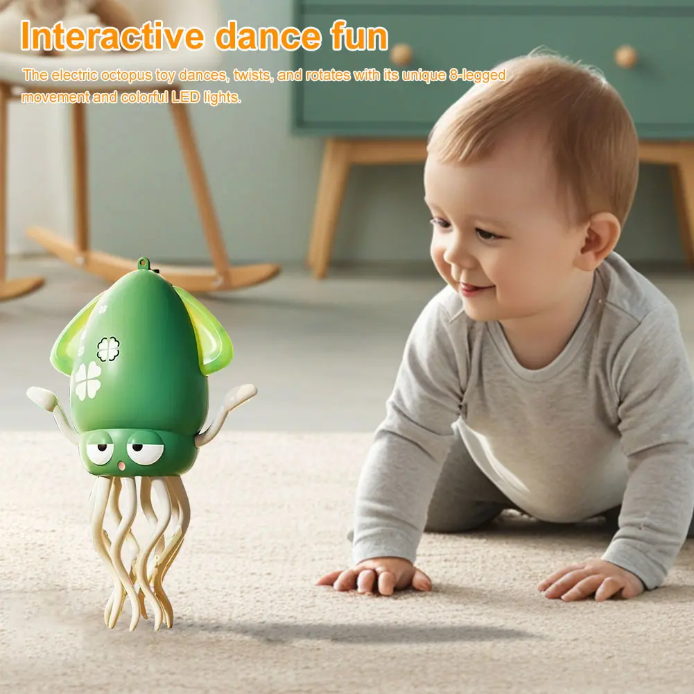 Dancing Octopus Ornament Electronic Pet Cartoon Interactive Development Moving Education Gift with Music & Lights Home Decor