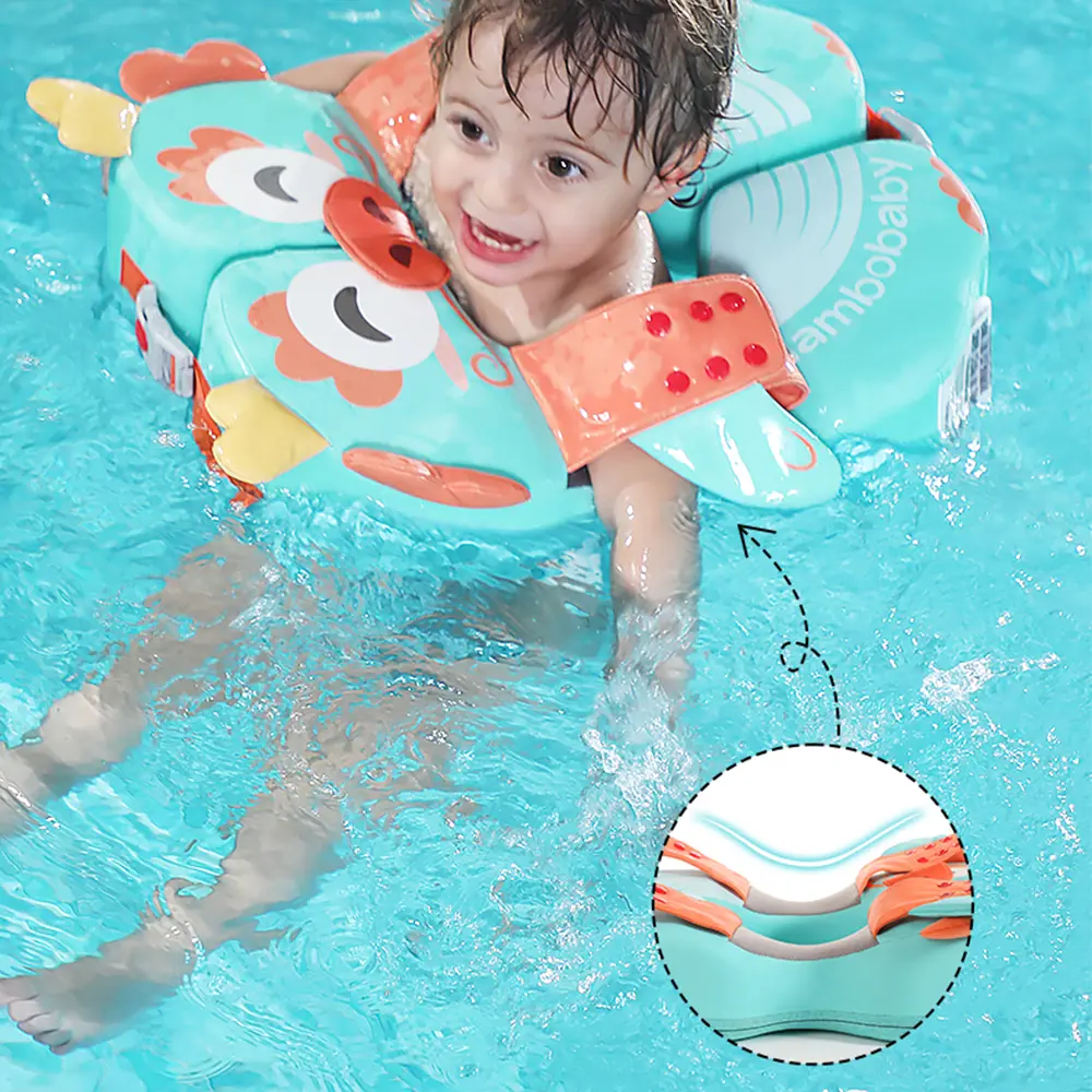 Mambobaby Swimming Ring Baby Non-inflatable Baby Swim Float for 3-72 Months Baby Boys Girls Waterproof Kids Swim Trainer