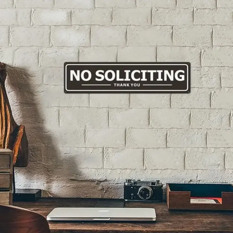 No Soliciting Sign,Premium Durable waterproofing Warning Aluminum Sign,Outdoor Tin Metal Sign for Home Office Villa Corporation