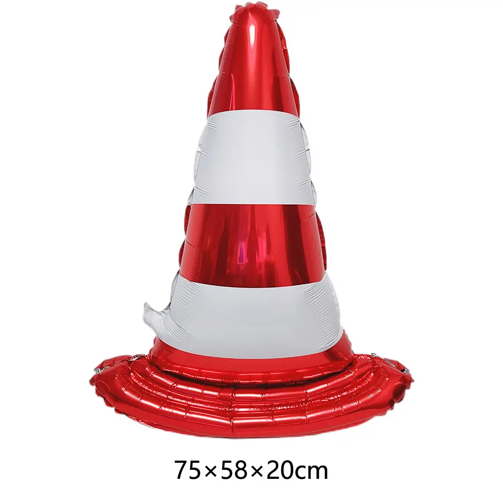 Car Race Balloons Traffic Cones Black White Checkered Flags Racing Wheel tire Foil Balloon Kids Car Birthday Party Decorations