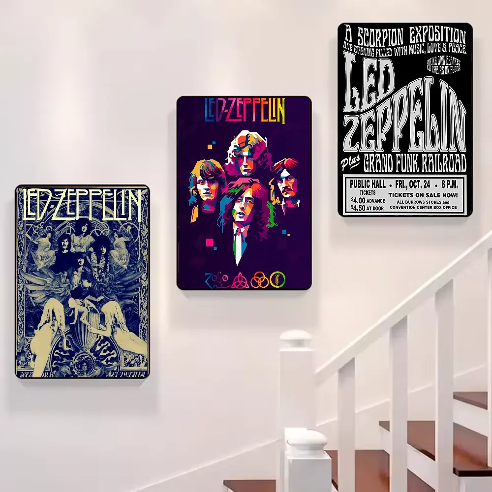 Band L-Led Vintage Z-ZepPeLinS Poster HD art sticky wall waterproof home living room bedroom bar aesthetic decoration