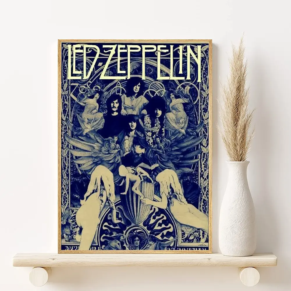 Band L-Led Vintage Z-ZepPeLinS Poster HD art sticky wall waterproof home living room bedroom bar aesthetic decoration