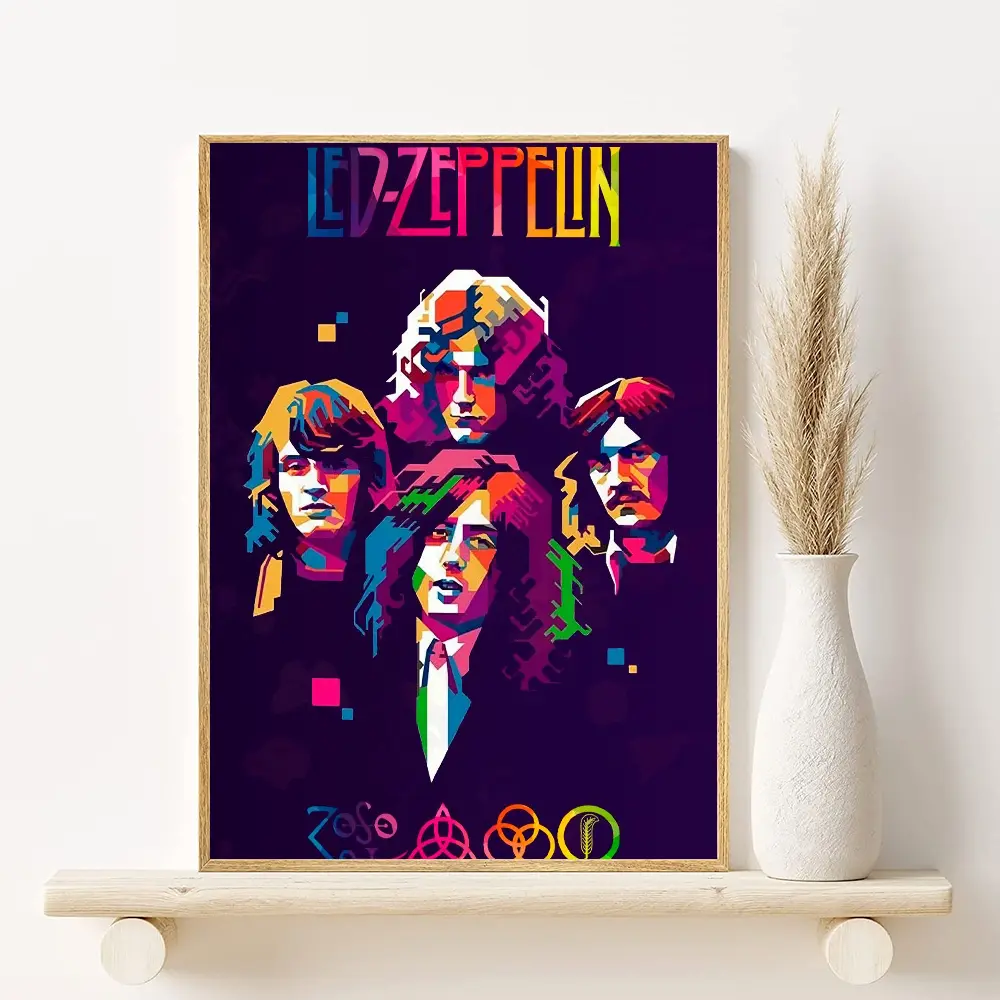 Band L-Led Vintage Z-ZepPeLinS Poster HD art sticky wall waterproof home living room bedroom bar aesthetic decoration
