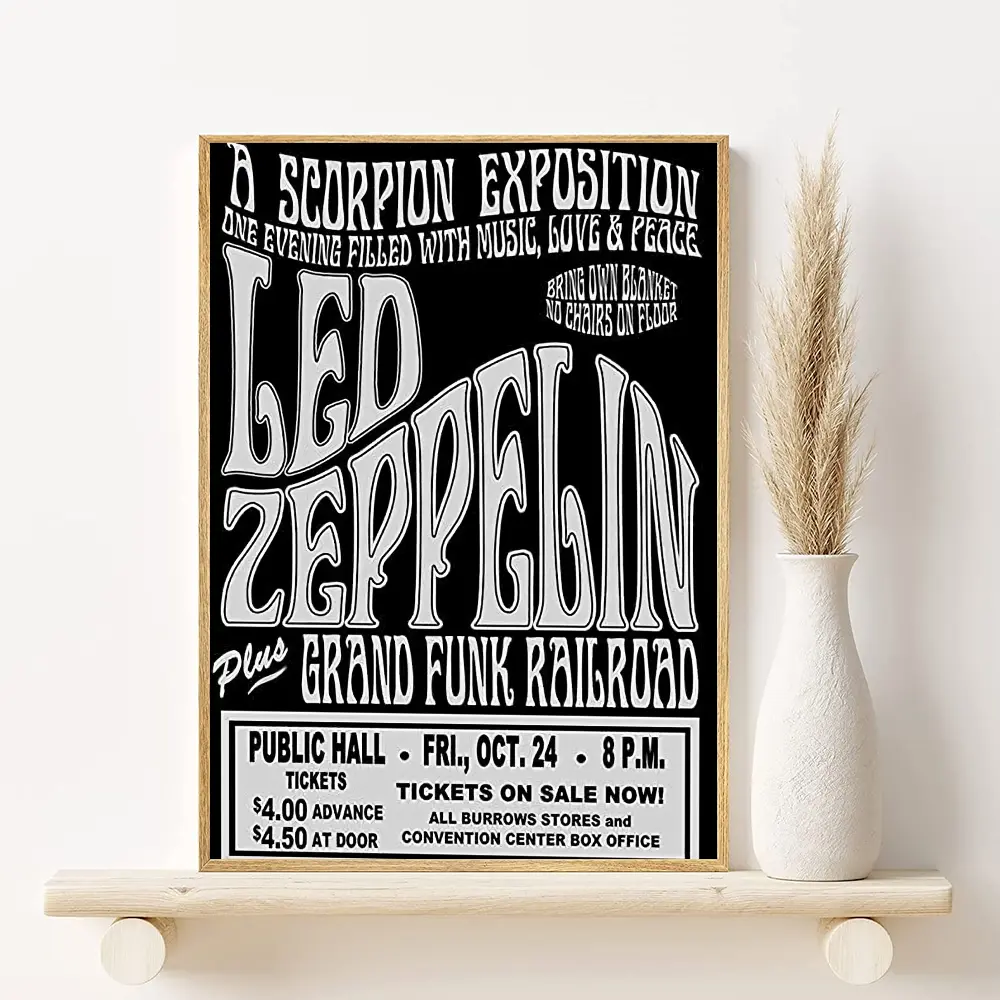 Band L-Led Vintage Z-ZepPeLinS Poster HD art sticky wall waterproof home living room bedroom bar aesthetic decoration