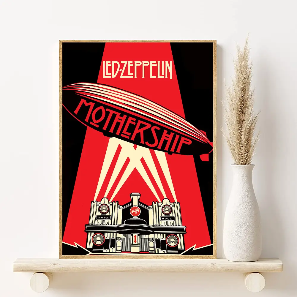Band L-Led Vintage Z-ZepPeLinS Poster HD art sticky wall waterproof home living room bedroom bar aesthetic decoration